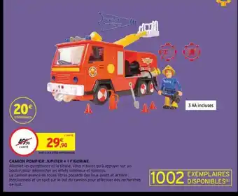 Intermarché Camion Pompie Jupiter +1 Figurine offre