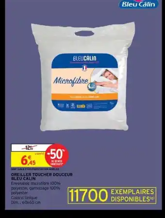 Intermarché Oreiller Toucher Douceur Bleu Calin offre