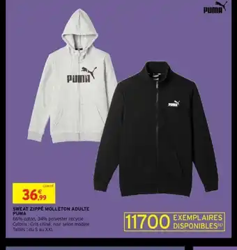 Sweat Zippe Molleton Adulte Puma
