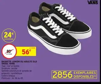 Baskets Junior Ou Adulte Old Skool Vans