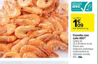 Carrefour Crevette Rose Cuite ASC offre