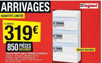Brico Dépôt Tableau monté câblé 3 rangées 39 modules legrand offre