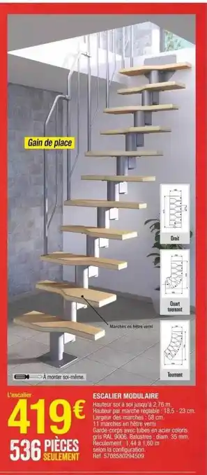 Brico Dépôt Escalier modulaire offre