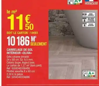 Brico Dépôt Carrelage de sol intérieur oliva offre