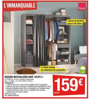 Brico Dépôt Dressing imitation chêne grisé eklips 2 offre