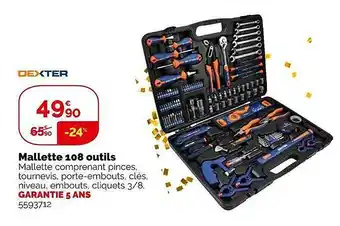 Mallette 108 outils dexter