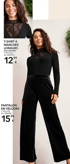 Takko T-shirt à manches longues, pantalon en velours offre