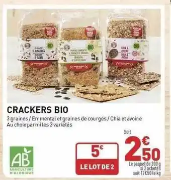Grand Frais Crackers bio offre