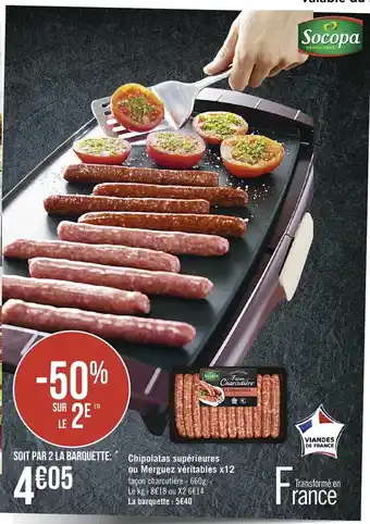 Spar Chipolatas supérieures ou merguez véritables offre