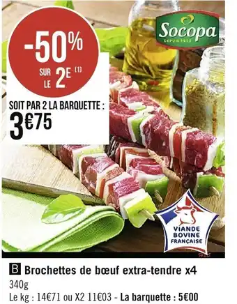 Spar Brochettes de bœuf extra-tendre x4 offre