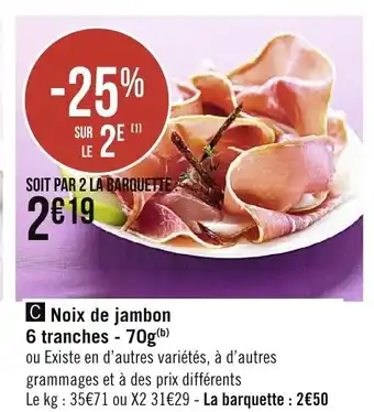 Spar Noix de jambon 6 tranches offre