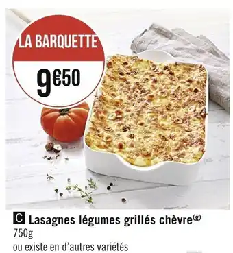 Lasagnes légumes grillés chèvre