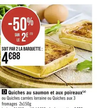 Quiches au saumon et aux poireaux
