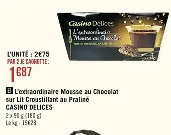Spar L'extraordinaire mousse au chocolat offre