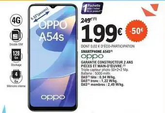 E.Leclerc Smartphone oppo a54s 6.52 offre