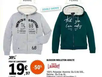 E.Leclerc Blouson molleton adulte tokyo laundry offre