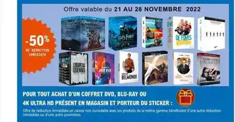 E.Leclerc Coffret dvd, blu-ray ou 4k ultra hd présent en magasin et porteur du sticker offre