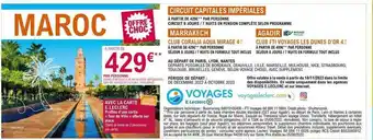 E.Leclerc Circuit capitales impériales, marrakech club coralia aqua mirage 4, agadir club fit voyages les dunes d'or 4 offre