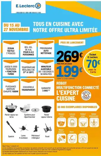 E.Leclerc Robot multifonction connecté l'expert cuisine offre