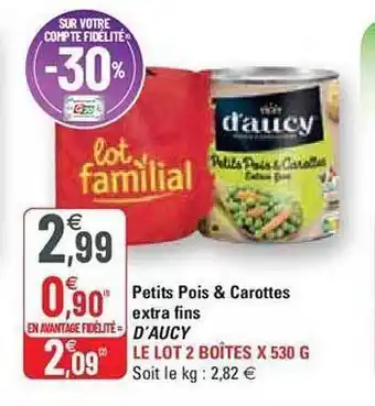 G20 Petits pois & carottes extra fins d'aucy offre