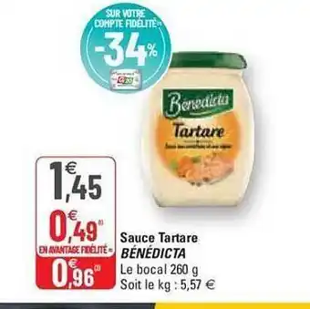 Sauce tartare bénédicta