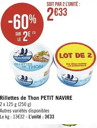 Spar Rillettes de thon offre
