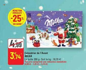 G20 Calendrier de l'avent milka offre