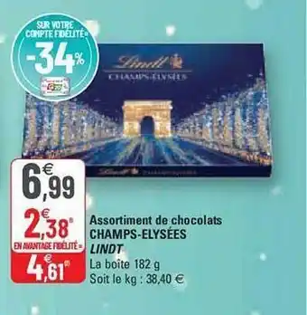 G20 Assortiment de chocolats champs-élysées lindt offre