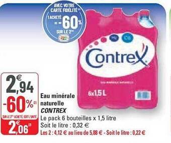 G20 Eau minérale naturelle contrex offre
