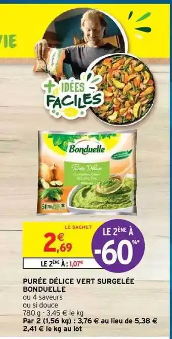 Intermarché Hyper Purée délice vert surgelé bonduelle offre