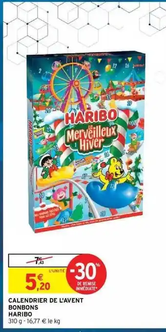 Intermarché Hyper Calendrier de l'avent bonbons haribo offre