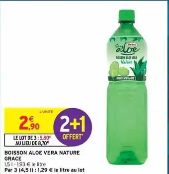 Intermarché Hyper Boisson aloe vera nature grace offre
