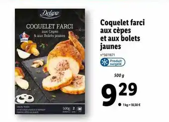 Lidl Coquelet farci aux cèpes et aux bolets jaunes deluxe offre