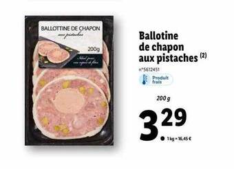 Lidl Ballotine de chapon aux pistaches offre