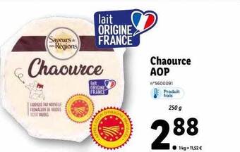 Lidl Chaource aop saveurs de nos régions offre