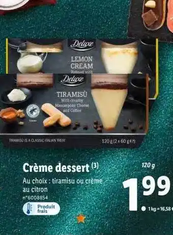Crème dessert deluxe