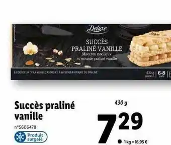 Lidl Succès praliné vanille deluxe offre