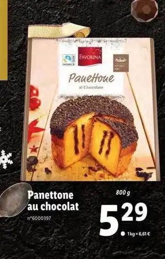 Lidl Panettone au chocolat favorina offre