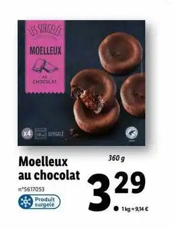 Lidl Moelleux au chocolat offre