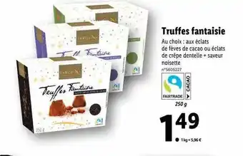 Lidl Truffes fantaisie favorina offre