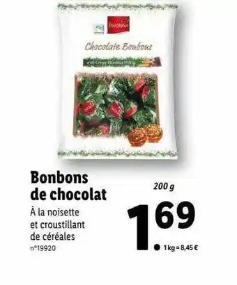 Lidl Bonbons de chocolat favorina offre