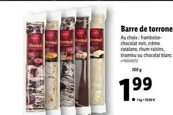 Lidl Barre de torrone favorina offre