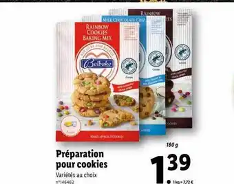 Lidl Préparation pour cookies belbake offre