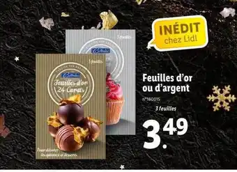Lidl Feuilles d'or ou d'argents belbake offre
