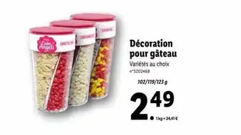 Lidl Décoration pour gâteau offre