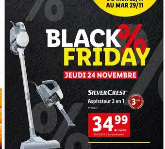 Lidl Aspirateur 2 en 1 silver crest offre