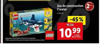 Lidl Jeu de construction creator offre