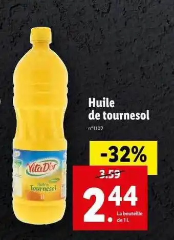 Lidl Huile de tournesol vitad'or offre