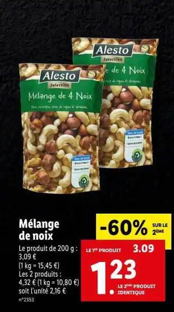 Lidl Mélange de noix alesto offre