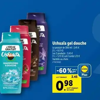 Lidl Ushuaïa gel douche offre